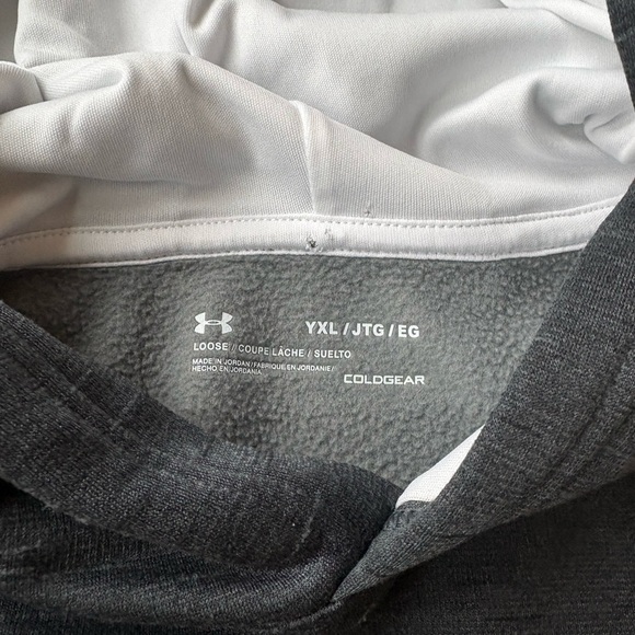 Under Armour Charcoal and White ColdGear Hoodie - Picture 2 of 2